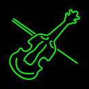 Green Violin Handmade Art Neon Sign