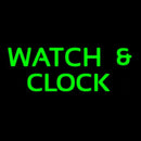 Green Watch And Clock Handmade Art Neon Sign