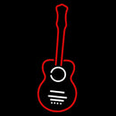 Guitar In Red 1 Handmade Art Neon Sign