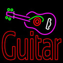 Guitar Logo In Turquoise Red Handmade Art Neon Sign