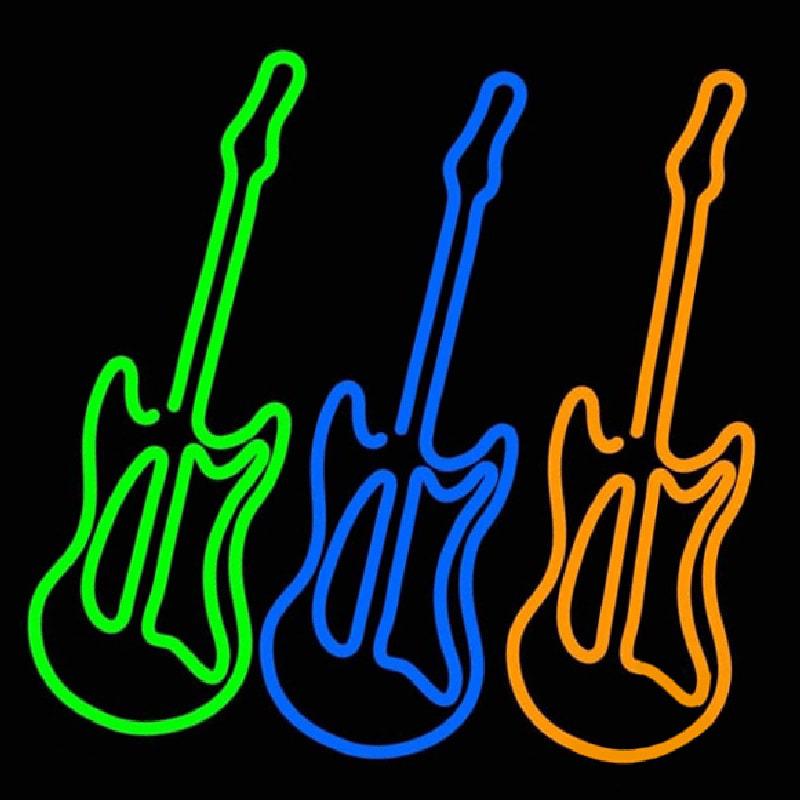 Guitars Handmade Art Neon Sign