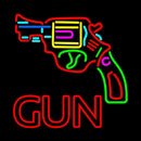 Gun Logo Handmade Art Neon Sign