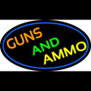 Guns And Ammo Handmade Art Neon Sign