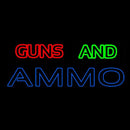 Guns And Ammo Handmade Art Neon Sign