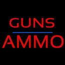 Guns Blue Line Ammo Handmade Art Neon Sign