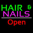 Hair And Nails Open White Line Handmade Art Neon Sign