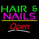 Hair And Nails Open Yellow Line Handmade Art Neon Sign
