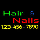 Hair And Nails With Number Handmade Art Neon Sign