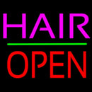 Hair Block Open Green Line Handmade Art Neon Sign