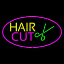 Hair Cut Logo Oval Pink Handmade Art Neon Sign