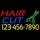 Hair Cut With Number And Scissor Handmade Art Neon Sign