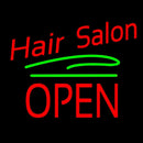 Hair Salon Block Open Green Line Handmade Art Neon Sign
