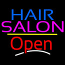 Hair Salon Open Yellow Line Handmade Art Neon Sign