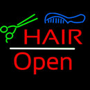 Hair Scissors Comb Open White Line Handmade Art Neon Sign