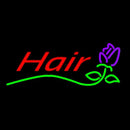 Hair With Flower Logo Handmade Art Neon Sign