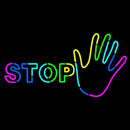 Hand With Stop Handmade Art Neon Sign