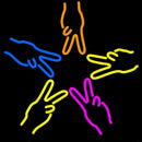 Hands Peace Handmade Art Neon Sign