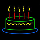 Happy Birthday Cake Handmade Art Neon Sign
