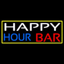 Happy Hour Bar With Yellow Border Handmade Art Neon Sign