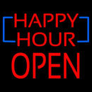 Happy Hour Block Open Handmade Art Neon Sign
