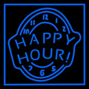 Happy Hour Blue Handmade Art Neon Sign