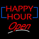 Happy Hour Cursive Open Handmade Art Neon Sign