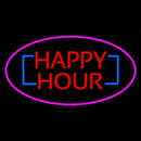 Happy Hour Oval Pink Handmade Art Neon Sign