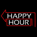 Happy Hour With Arrow Handmade Art Neon Sign