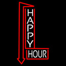 Happy Hour With Arrow Handmade Art Neon Sign