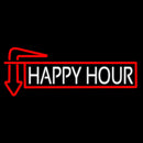 Happy Hour With Arrow Handmade Art Neon Sign