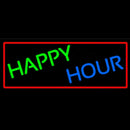Happy Hours With Red Border Handmade Art Neon Sign