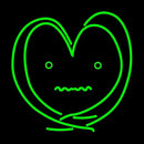 Heart Patient Generated Beam Green Handmade Art Neon Sign