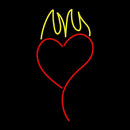 Heart With Flame Handmade Art Neon Sign