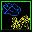 Heels Shoes With Green Border Handmade Art Neon Sign