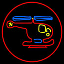Helicopter Circle Handmade Art Neon Sign
