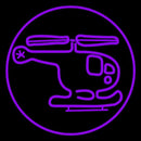 Helicopter Circle Handmade Art Neon Sign