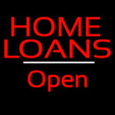 Home Loans Open White Line Handmade Art Neon Sign