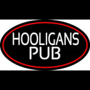 Hooligans Pub Oval With Red Border Handmade Art Neon Sign