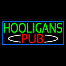 Hooligans Pub With Blue Border Handmade Art Neon Sign