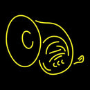 Horn Bright Yellow Graphic Handmade Art Neon Sign