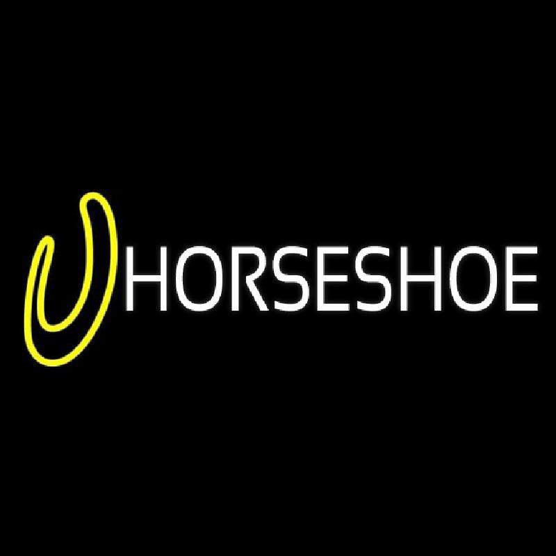 Horse Shoe Block Logo Handmade Art Neon Sign