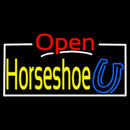 Horseshoe Open White Border Handmade Art Neon Sign