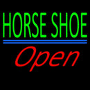 Horseshoe Open With Blue Line Handmade Art Neon Sign