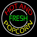 Hot And Fresh Popcorn With Border Handmade Art Neon Sign