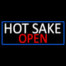 Hot Sake Open With Blue Border Handmade Art Neon Sign