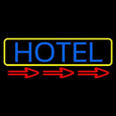 Hotel With Yellow Border Handmade Art Neon Sign