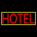 Hotel With Yellow Border Handmade Art Neon Sign