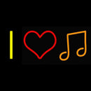 I Love Music Handmade Art Neon Sign