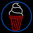 Ice Cream Cone Oval Handmade Art Neon Sign