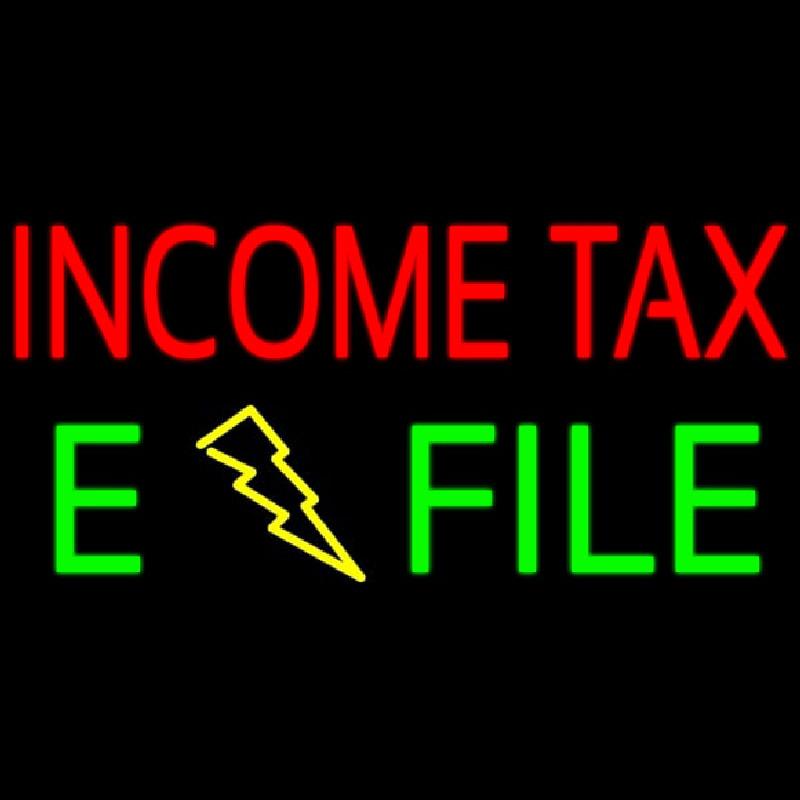 Income Tax E File Handmade Art Neon Sign